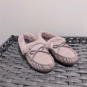 J. Crew Blush Moccasin Slippers